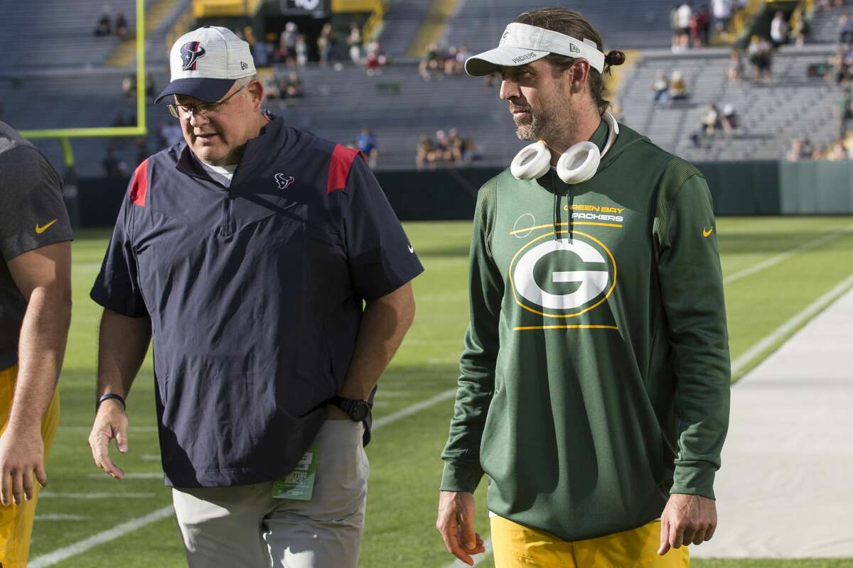 Offensive line coach James Campen (left) is heading to Carolina after one season with the Texans on former coach David Culley's staff.