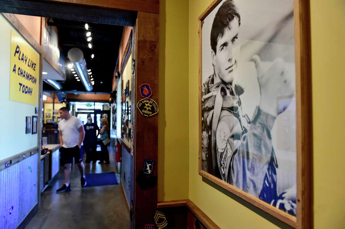 Mission BBQ restaurant in Orange is a patriotic place to eat and is adorned with United States military, law enforcement and first responders.
