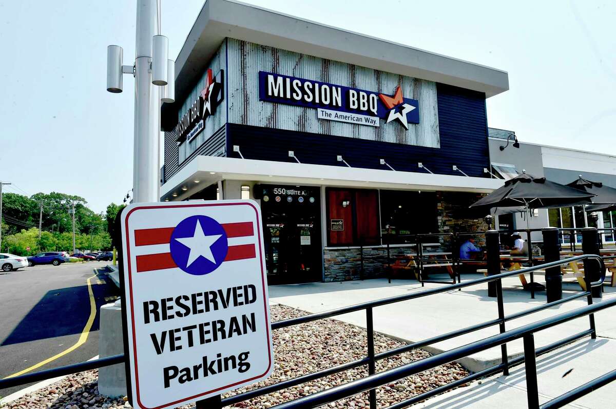Mission BBQ restaurant in Orange is adorned with United States military, law enforcement and first responders.