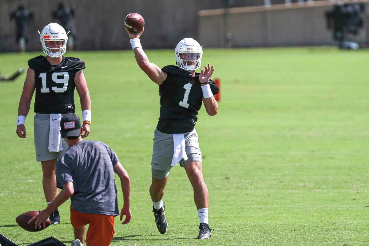 Texas quarterback Hudson Card, a redshirt freshman from Lake Travis, has the arm talent to be the Longhorns’ starter, but he’s in a battle with junior Casey Thompson to replace Sam Ehlinger.