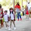Families arrive on the first day of school at Homer Drive Elementary. Photo made Tuesday, August 17, 2021 Kim Brent/The Enterprise