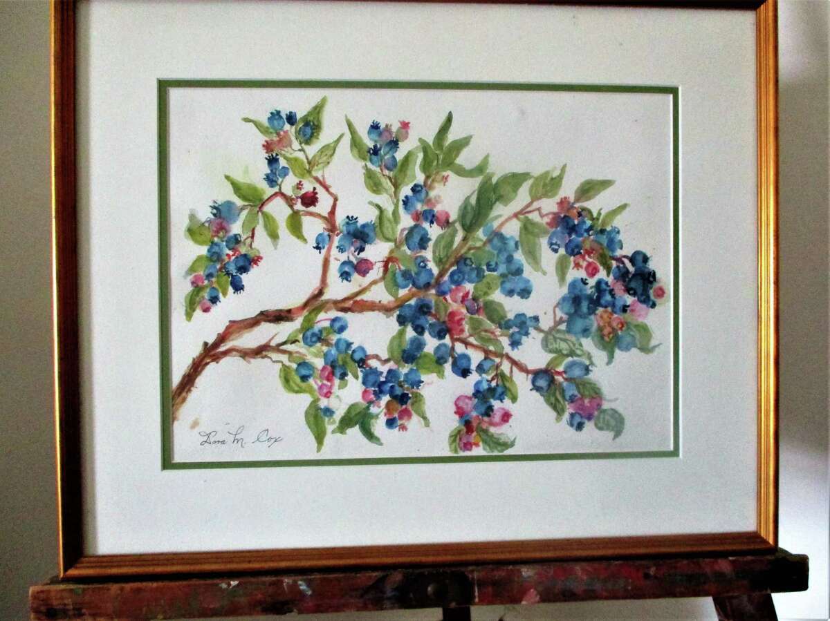 Dora Cox blueberries painting