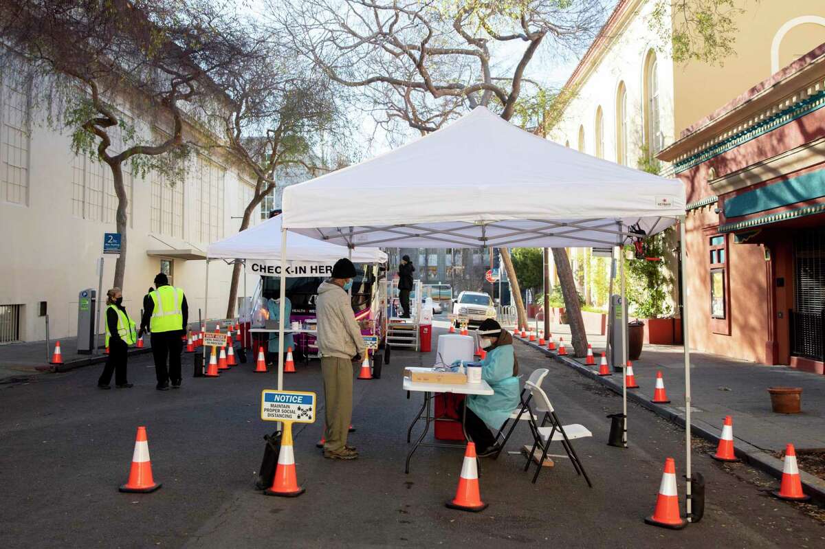 A mobile test site in Berkeley on Tuesday, January 26, 2021.