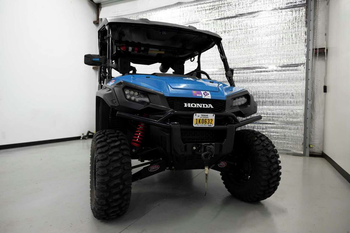 An ATV is stored at Dan King's shop, Tuesday, Aug. 17, 2021, in Conroe. Off-road vehicles have enjoyed a rise in popularity since the pandemic started last year and some Montgomery County businesses catering to the recreation have seen a shortage of supplies.