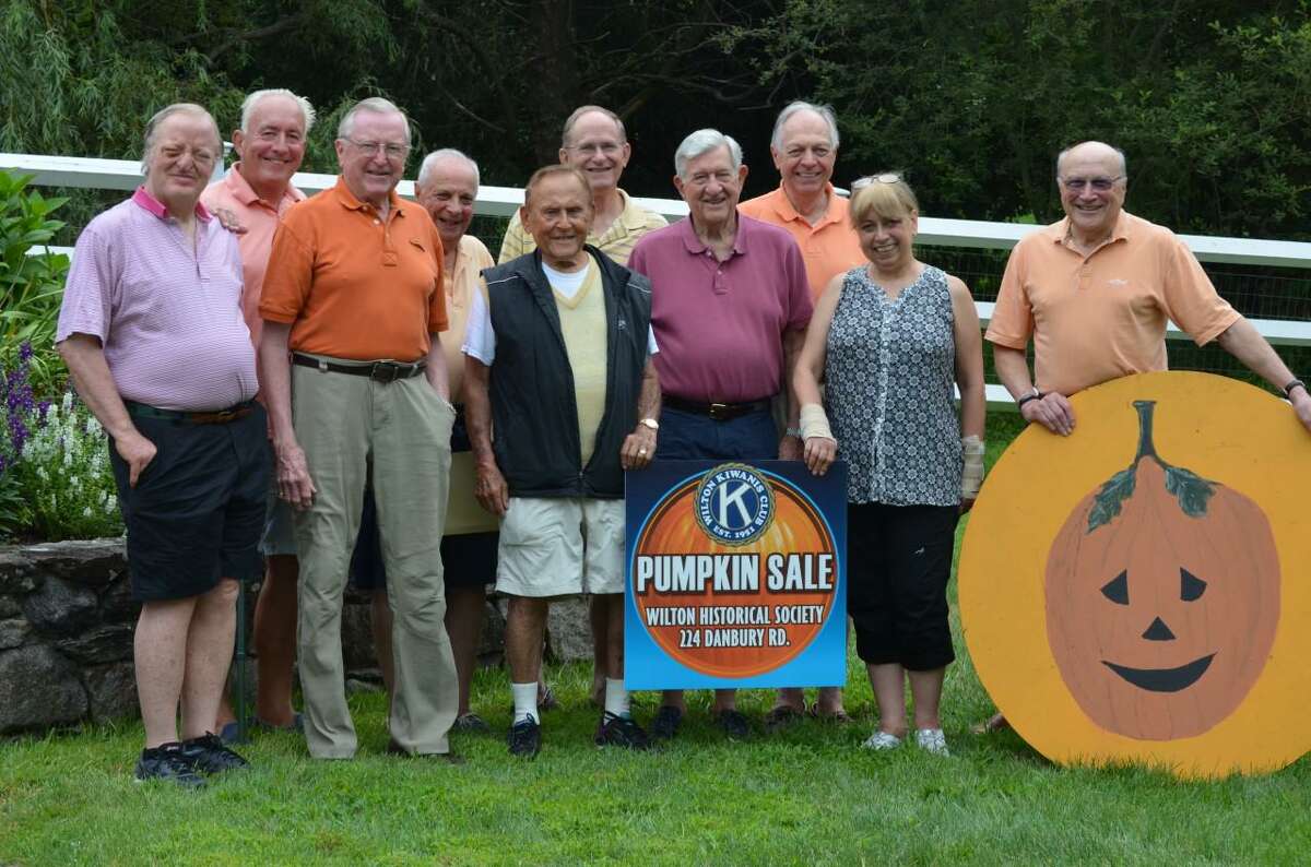 Think it's too early to think about pumpkins? Not if you are on the Wilton Kiwanis Pumpkin Patch committee, who just met on Tuesday Aug 10, to plan for the big event in the Kiwanis Club of Wilton's schedule, the Kiwanis pumpkin sale. The pumpkins will arrive this year on Sat. Sept. 25, at the Wilton Historical Society, which is located at 224 Danbury Road in the town. Pictured from the left to the right are people: Dan Mahoney, Mike Safko, Bill Brennan, Bob Tortorella, Ray Moskow, Jerry Sprole. Paul Hannah, Den Taylor, Mary Anne Franco and Rudi Hoefling.