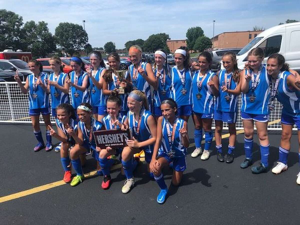 The Milford United U13 girls' soccer team repeated as Hershey Park (Pa.) Regional championship. Team members are Chloe Ayoub, Allison Booth, Claire Ciampi, Sofia Eckert, Talia Hagen, Olivia Huber, Eden Jordan, Sophie Kalagher, Samantha Matist, Amery Monaco-Belden, Brooklyn Nittoly, Kaylee Pellino, Gabrielle Rodriguez, Madeline Salai, Tessa Santos, Emily Vella and Addison Whitcomb. Frank Vella and John Matist were team coaches.