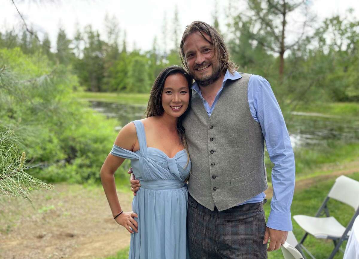Ellen Chung, left, and her husband, Jonathan Gerrish. The couple, their 1-year-old daughter and their dog were found dead on a Mariposa hiking trail. The causes of death is expected to be announced Thursday.