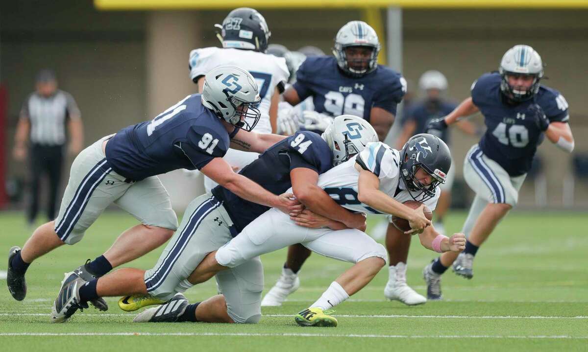 College Park defensive linemen Andrew Edmonson (94) led District 13-6A in sacks last season and returns to lead the Cavaliers front seven.