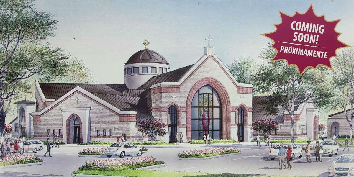An artist rendering of Sacred Heart Catholic Church new church is seen Wednesday, June 7, 2017, in Conroe. To the left is a replica of the original St. Mary’s of the Woods chapel. This replica chapel today resides as a part of the new church campus at North Frazier and FM 2854 in downtown Conroe.