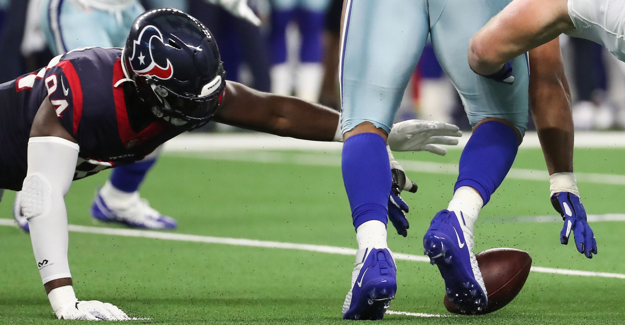 Dallas Cowboys linebacker Luke Gifford (57) warms up before an NFL