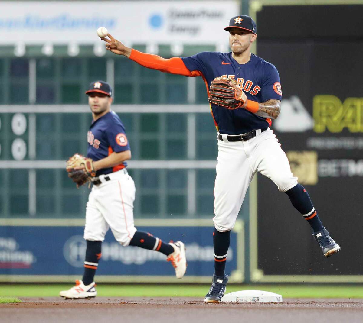 Carlos Correa Works on Fielding Ground Balls & Throwing Delivery