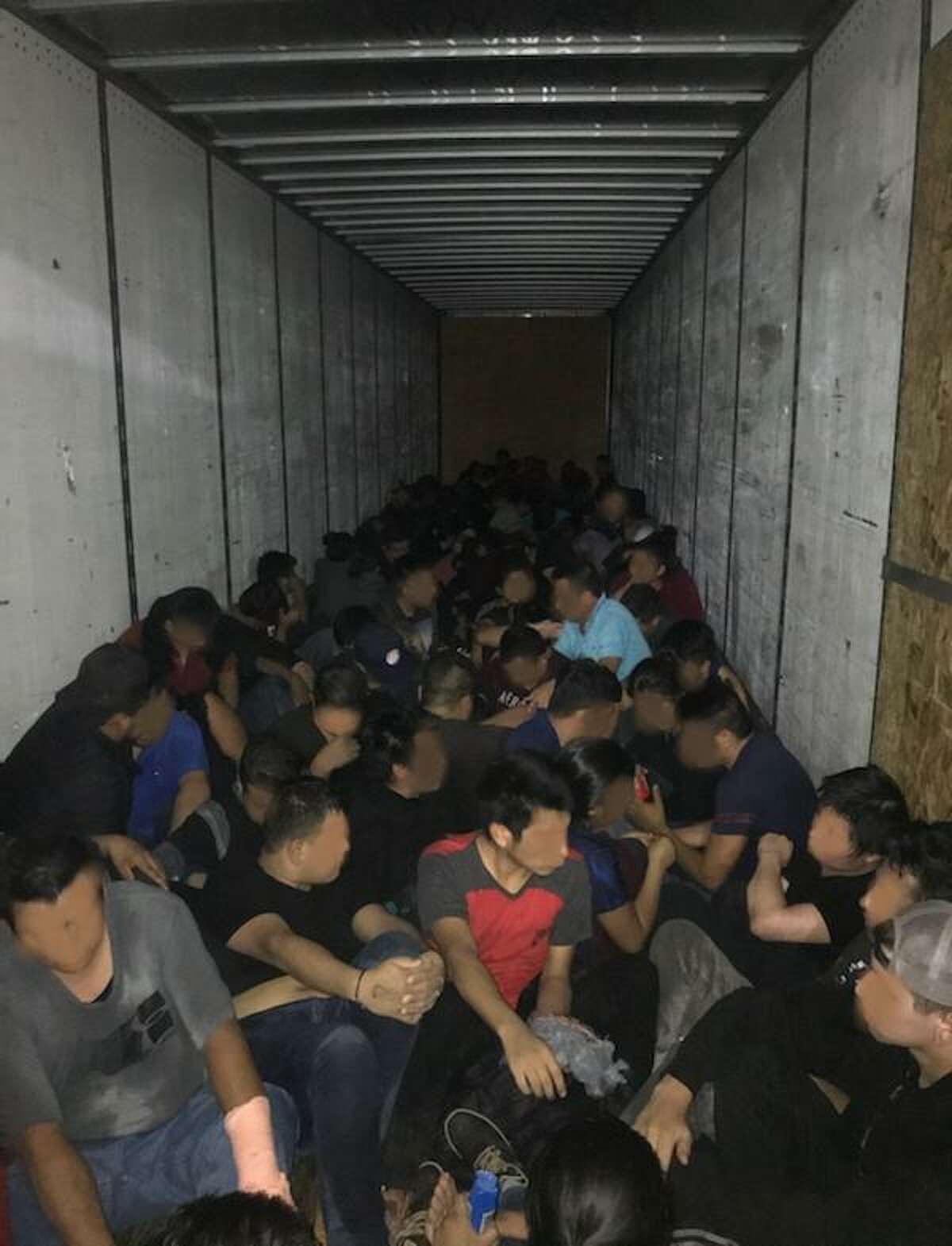 U.S. Border Patrol discovered 89 individuals inside an 18-wheeler on July 13. All were determined to be migrants who were in the country illegally. Two people were arrested in connection with the case.