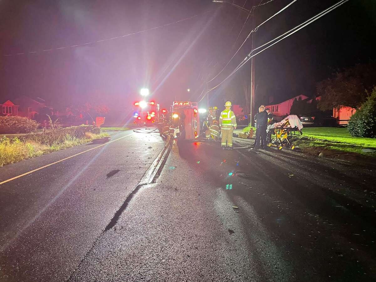 One person suffered minor injuries in a rollover near Ellington Road and Northview Drive in South Windsor, Conn., on Tuesday, Aug. 24, 2021, officials said.