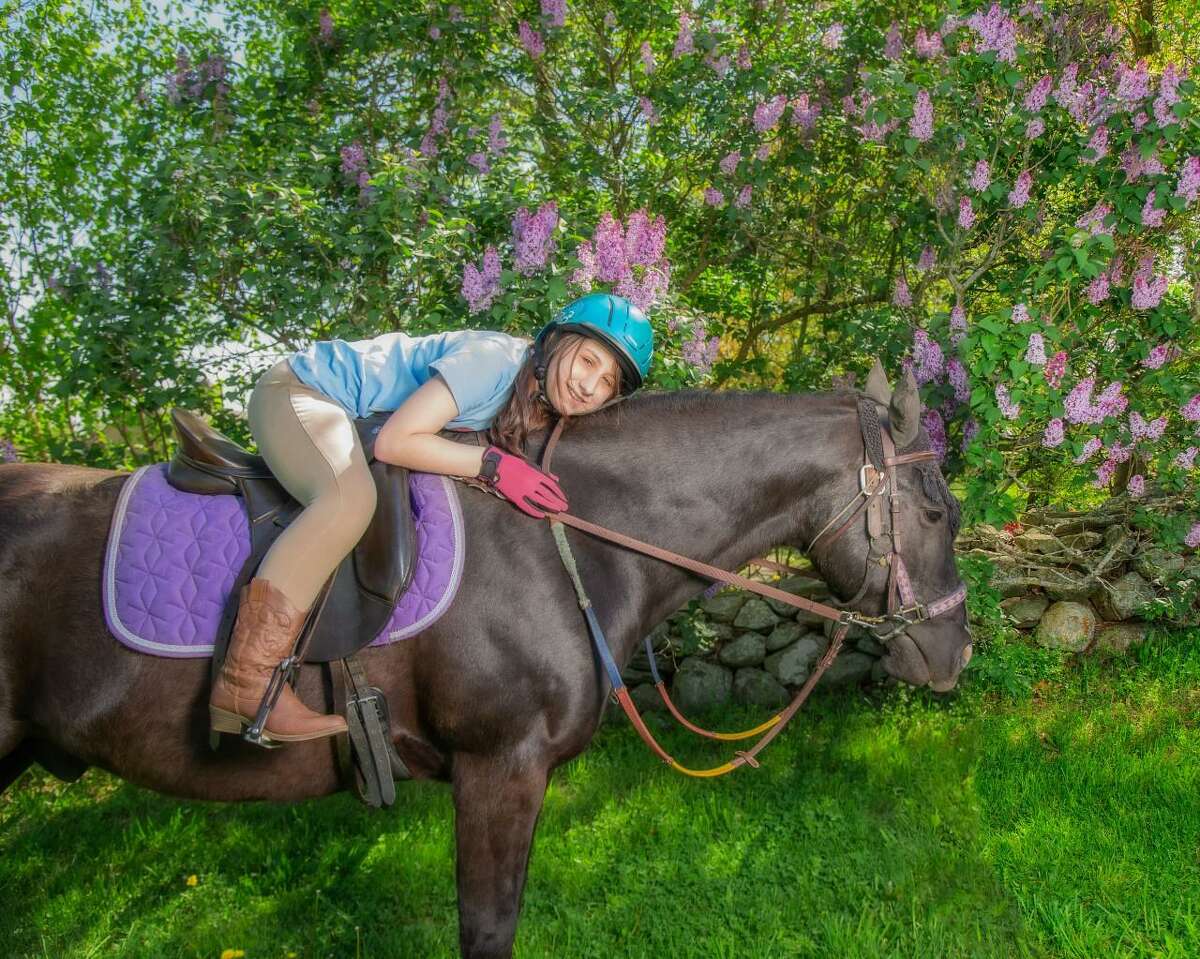 Little Britches rider Ruby Loeffler on Taz. Little Britches will hold an online fundraising auction Sept. 20 - Oct. 4.