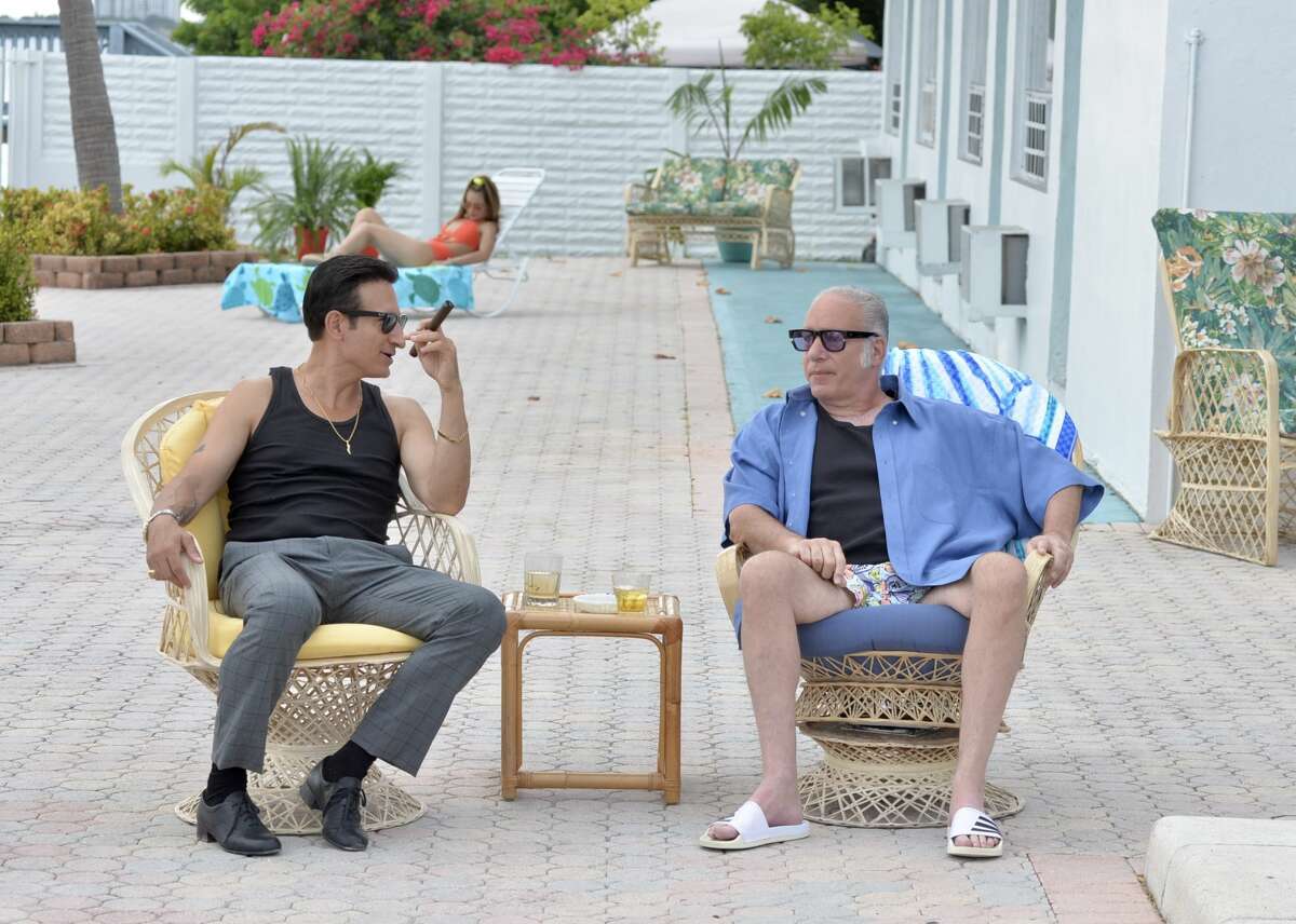 MIAMI, FL - APRIL 6: Will DeMeo, Andrew Dice Clay on the set of Gravesend filming in Miami at the International Inn in Miami, Florida on April, 6,2021 (Photo by Manny Hernandez/ GC Images)