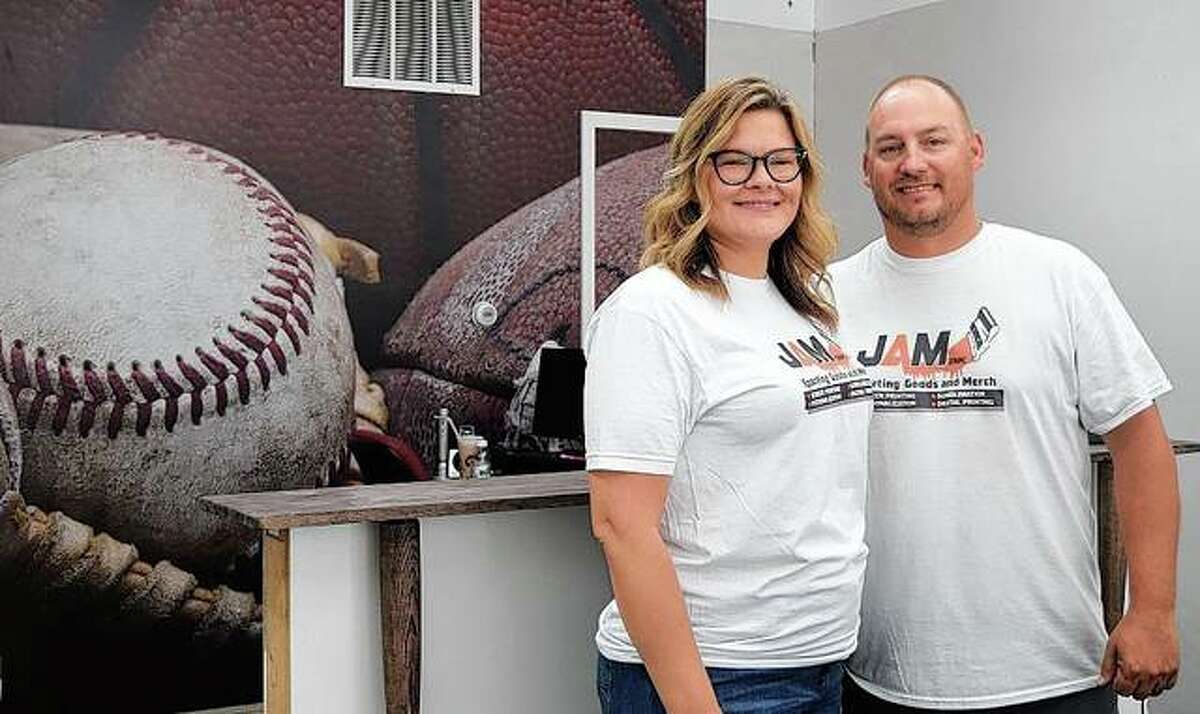 Amanda and Jimmy Maltby own JAM Ink. Sporting Goods and Merch. The store now is open for online orders and they plan to have a grand opening around Oct. 18.