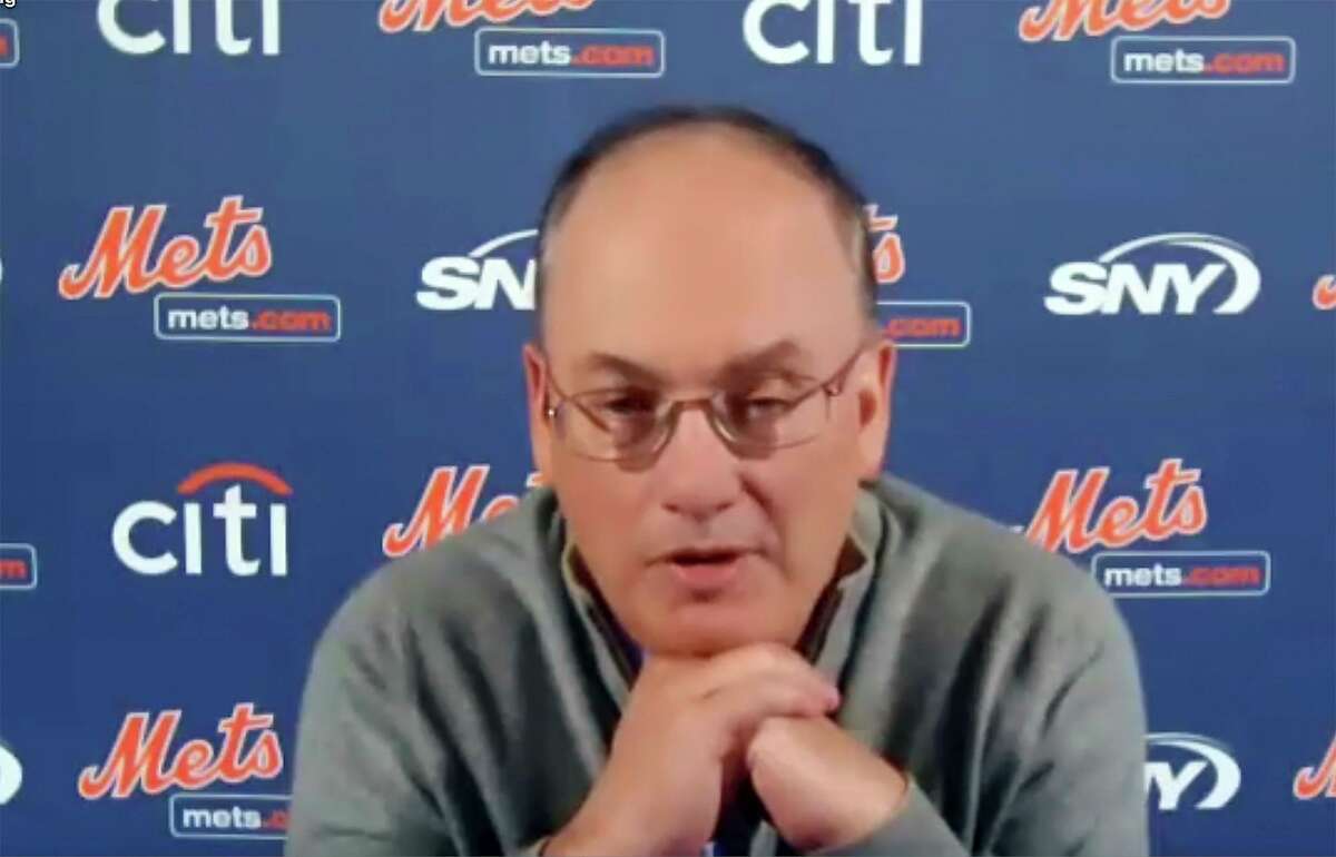 This photo from a Zoom press conference shows New York Mets owner Steve Cohen, Tuesday, Nov. 10, 2020.
