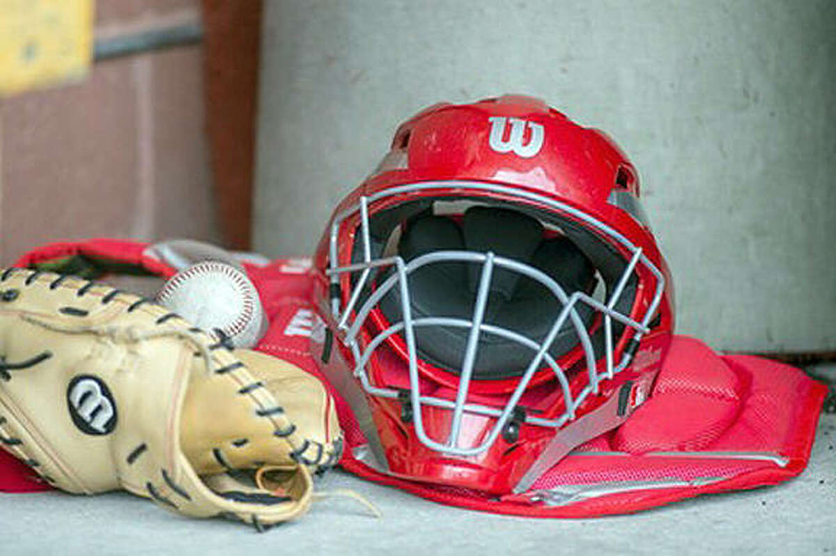 Pictured is a baseball helmet.