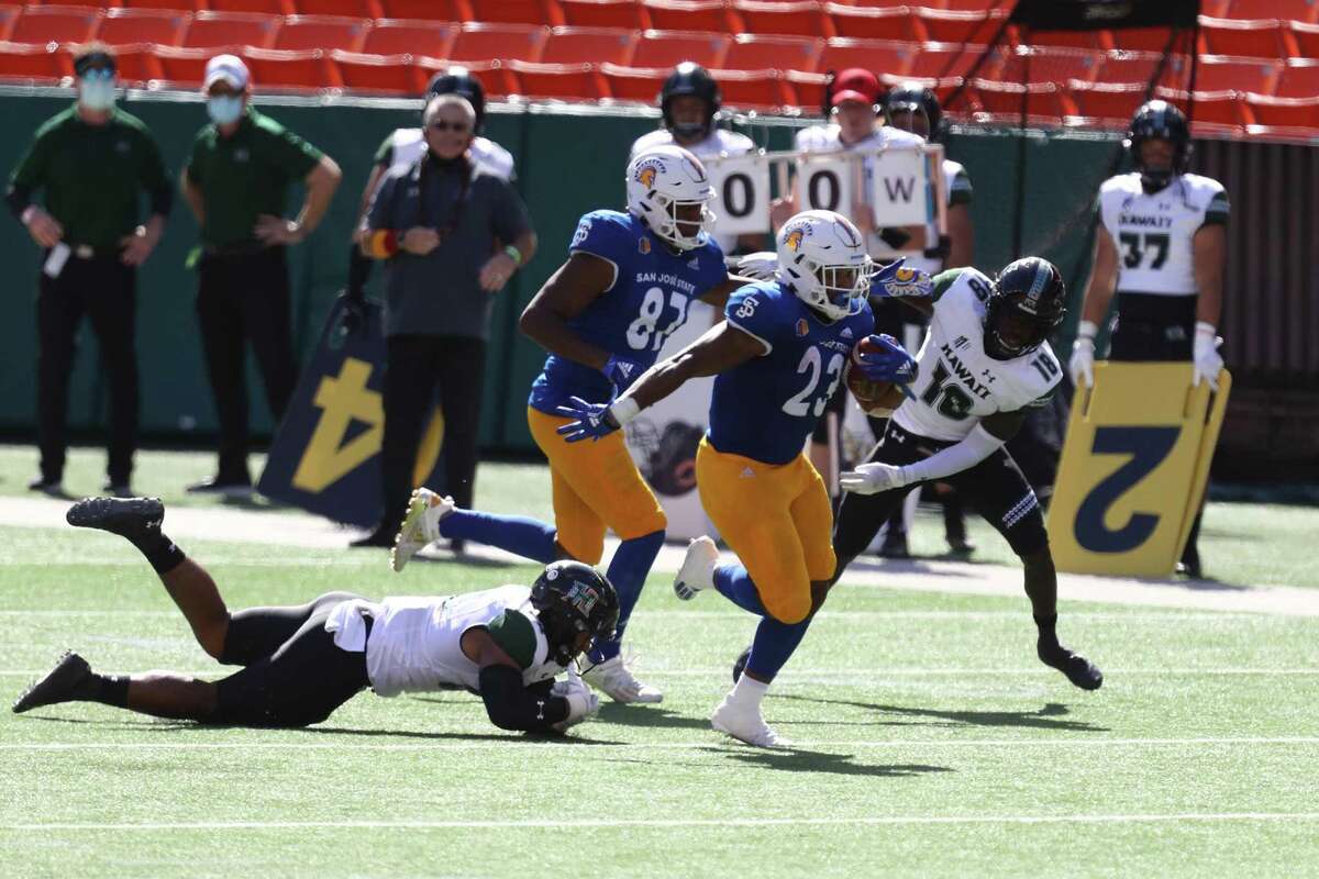 San Jose State's Tyler Nevens ran for 152 yards and two touchdowns on 16 carries against Hawaii in December.