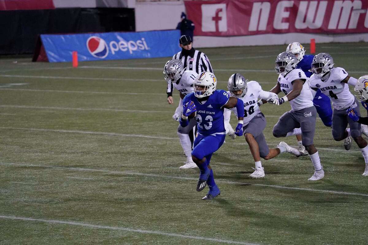 San Jose State's Tyler Nevens ran for a career best 184 yards and a touchdown on 12 carries against Nevada on Dec. 11.