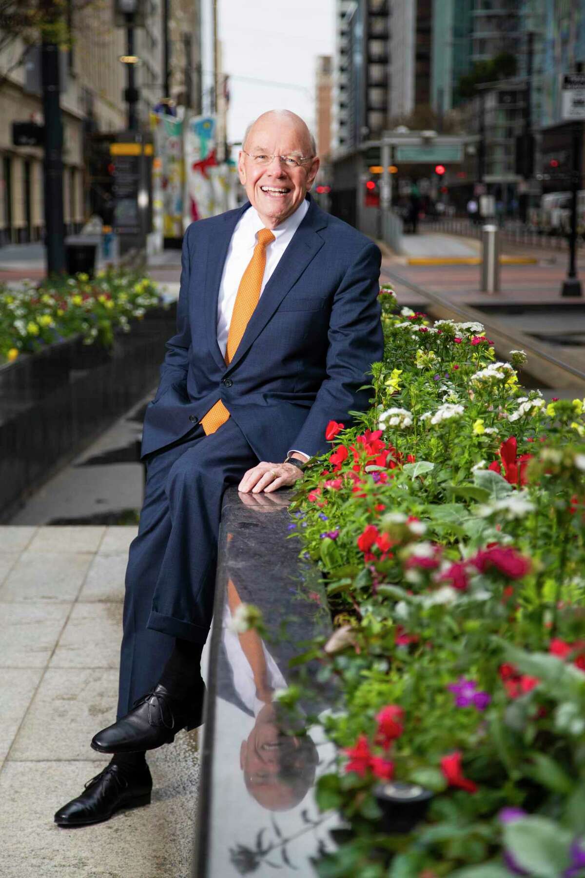 Outgoing Downtown District president Bob Eury in the downtown’s Main Street area on Wednesday, Jan. 29, 2020, in Houston.
