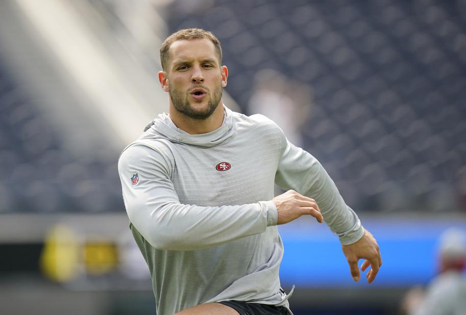 Nick Bosa does a YOGA STRETCH before Bull Rushing Rookie” Paris