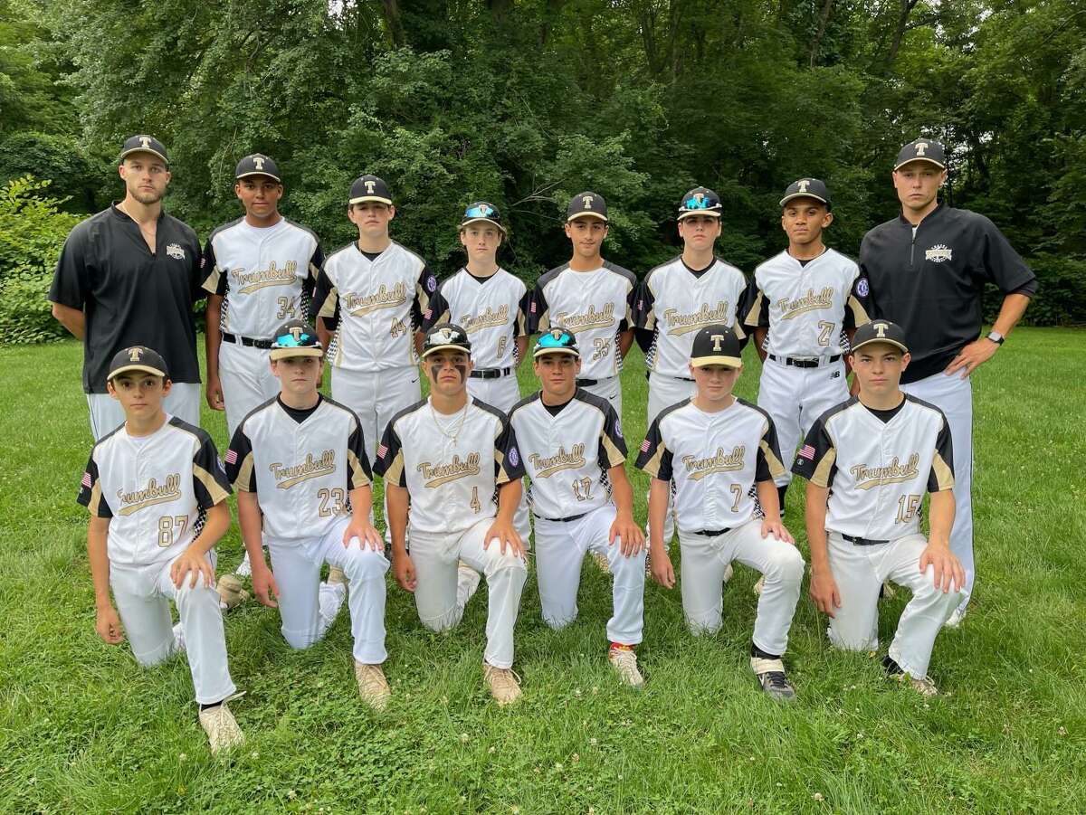Trumbull Babe Ruth 13s were runners-up at the state tournament. Team members, front row, are Trevor Schuelke, Colin Natlo, Giovanni Albaladejo, Kyle Esteeves, Sean Haight, and Sam Barrett; second row, coach Vinny Guglietti, Kaiden Escobar, Garrett Wood, Owen Burke, Alex Roth, Sean O'Connell, Kaelon Commodore and manager Nick Moreira.