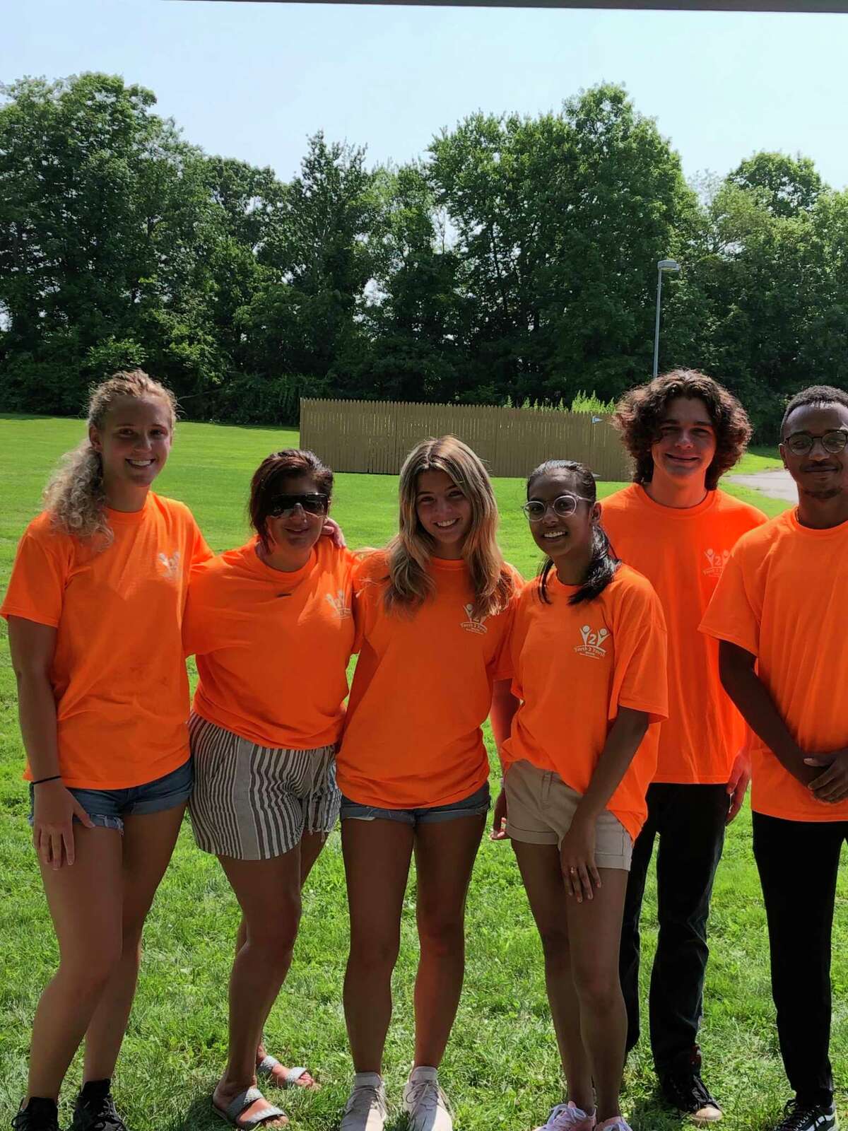 Youth to Youth counselors Julia Jacob, Silvia Rodriguez, Emma Jacob, Neja Jahanna, Danny Connolly and Jostin Cobb visited Mohegan schools summer playground and presented a keep-your-body-safe lesson.
