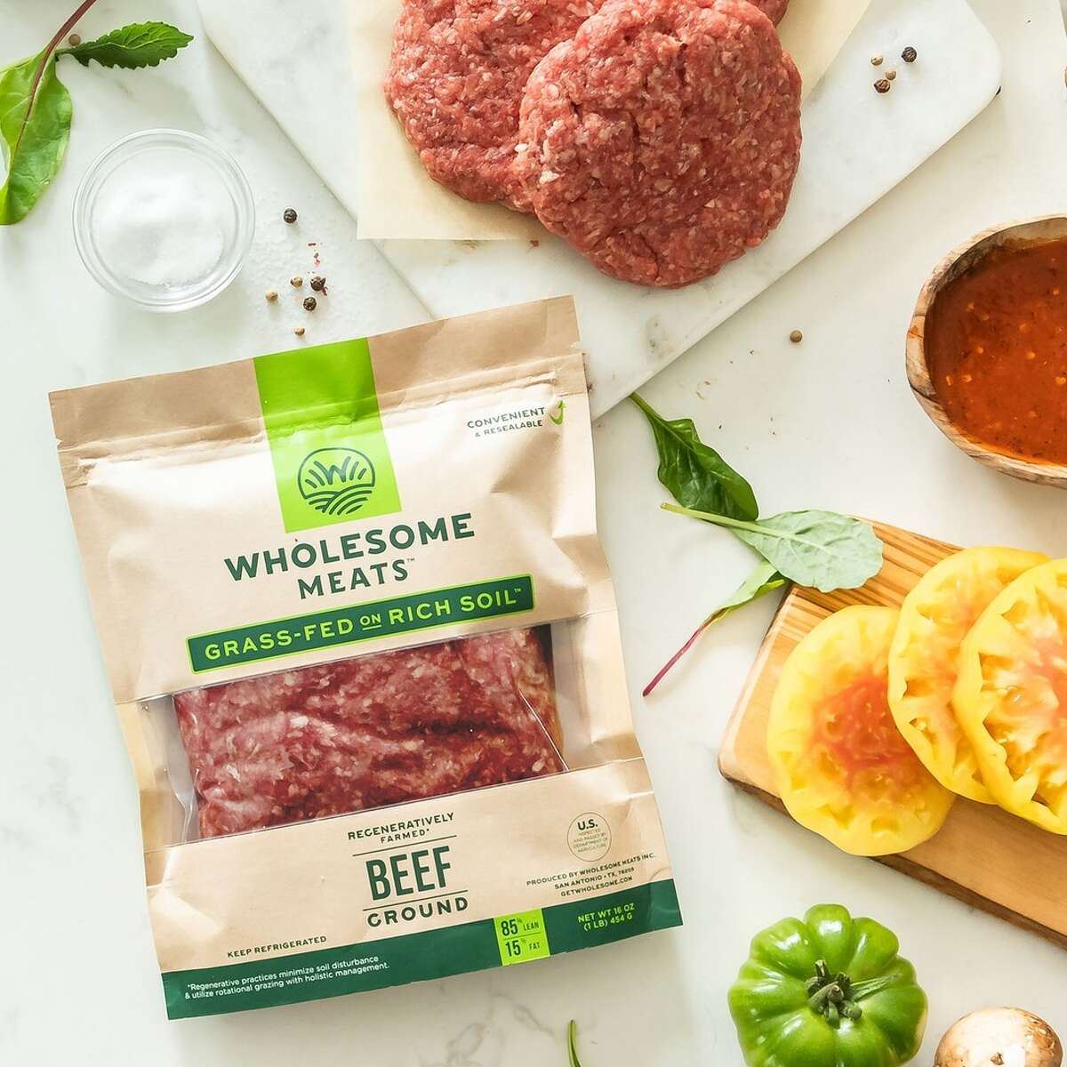H-E-B is giving shelf space to a San Antonio brand at the "forefront" of regenerative beef products. Wholesome Meats, a San Antonio sustainable beef startup, is sold at 14 H-E-B locations in the San Antonio area and some in Austin. 