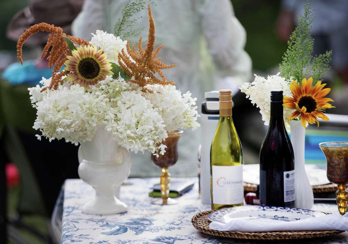 Tablescapes were created by Lana Waldron-Taubin at Ambler Farm's Sayonara to Summer concert with Grateful Dead tribute band, Bear's Choice, on Saturday.