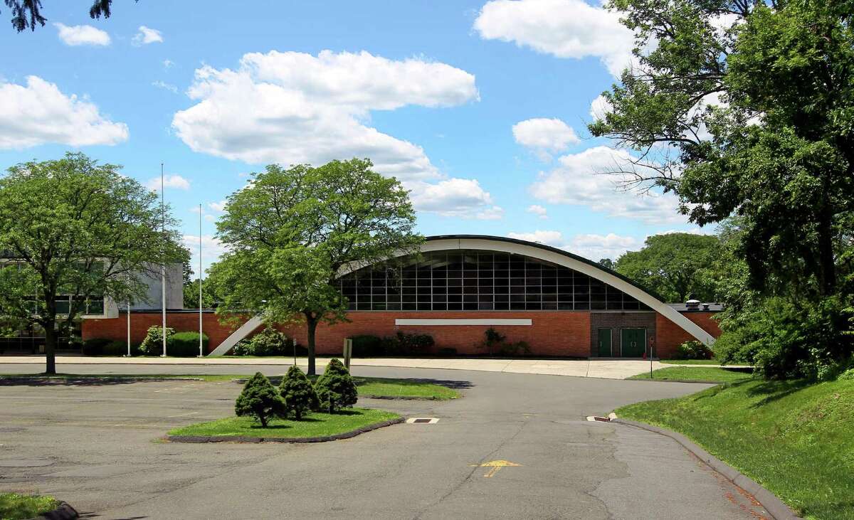 An exterior view of Trinity Catholic School in Stamford, Conn., on Wednesday June 23, 2021. Greenwich Public Schools announced Tuesday would be the alternate location this fall for displaced North Mianus students.