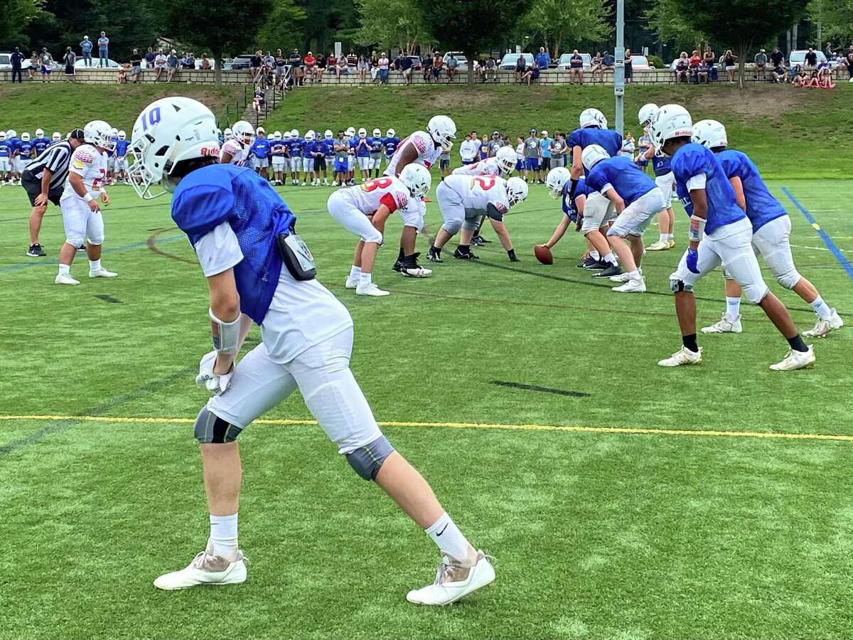 The Newtown football team scrimmaged Greenwich on Saturday, Aug. 28, 2021.