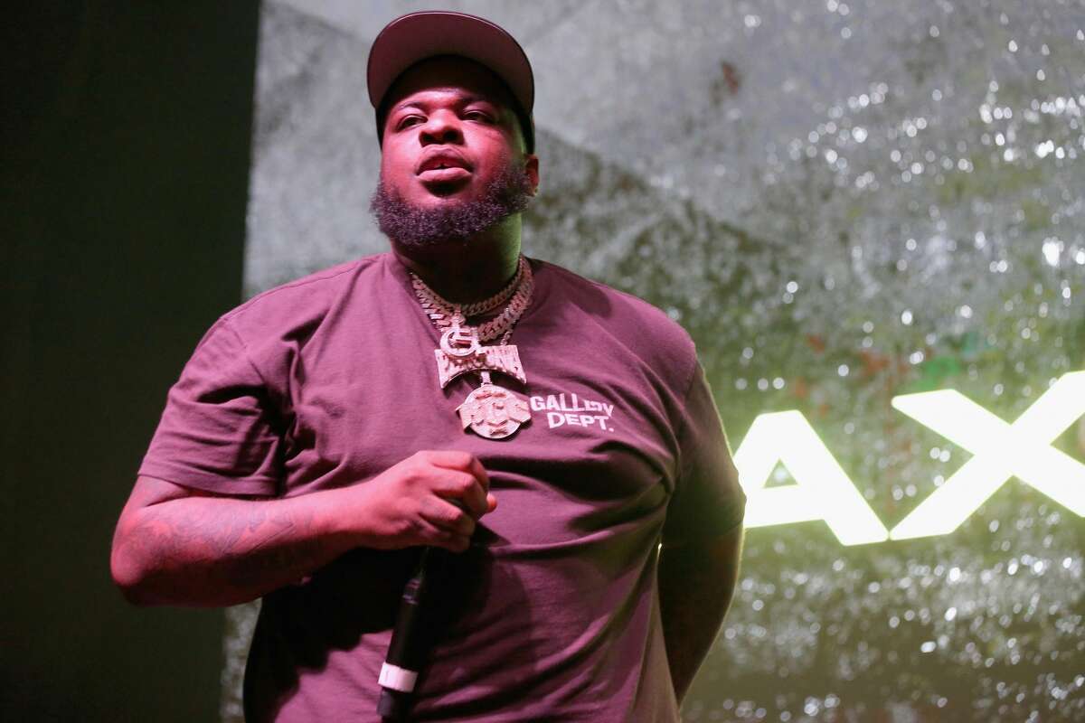 Maxo Kream performs during "RapCaviar Presents James Harden & Friends" at Bayou Music Center on August 28, 2021 in Houston, Texas.