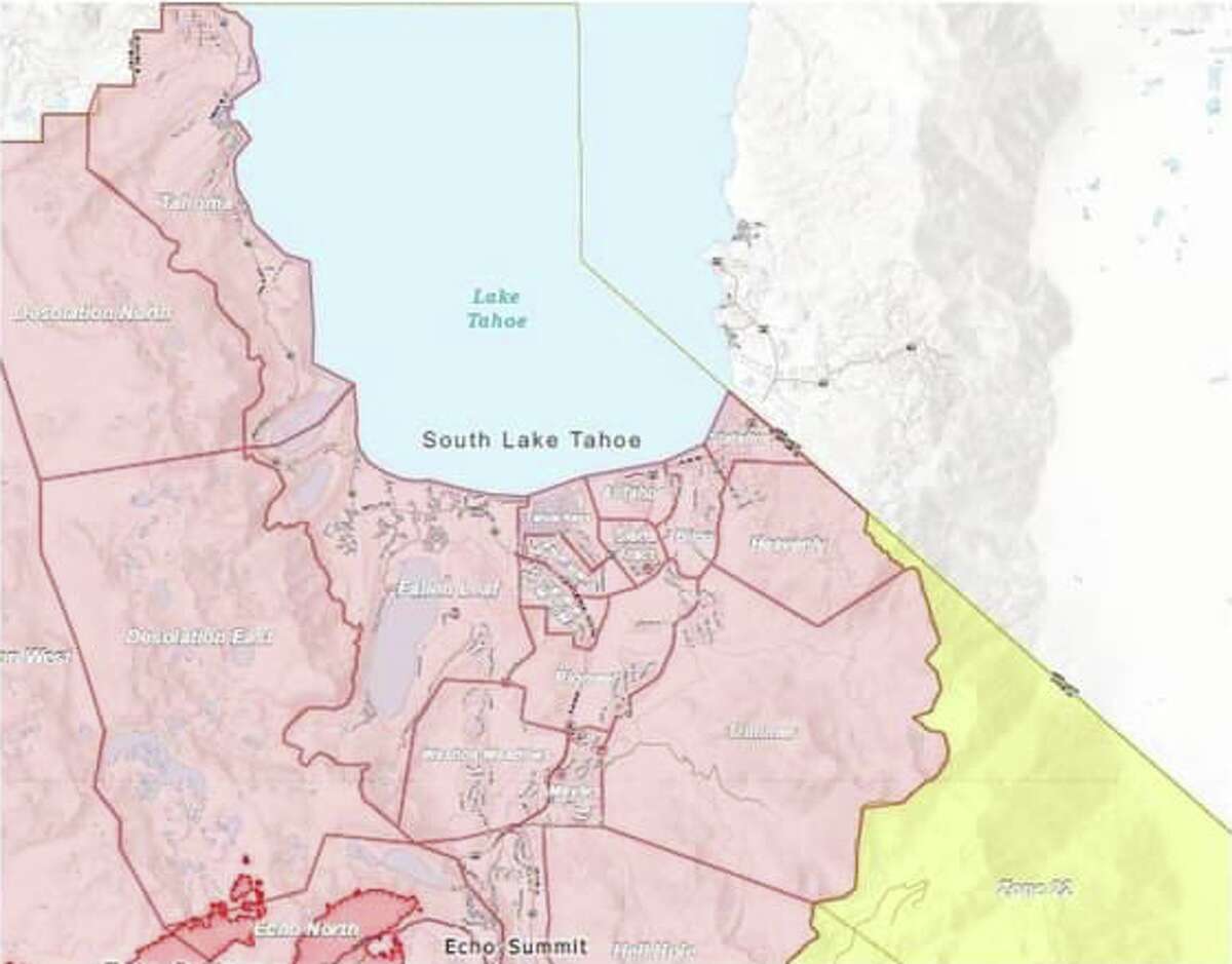 South Lake Tahoe Map Caldor Fire Enters Tahoe Basin, Burning Down Toward South Lake Tahoe, As  High Winds Carry Flames