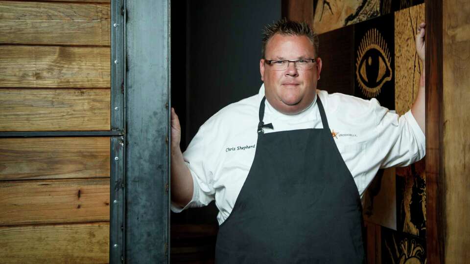 Chris Shepherd poses for a photo in his restaurant Underbelly, Monday, April 22, 2013, in Houston. Shepherd is a nominee for best chef Southwest for the 2013 James Beard Foundation awards on May 6.