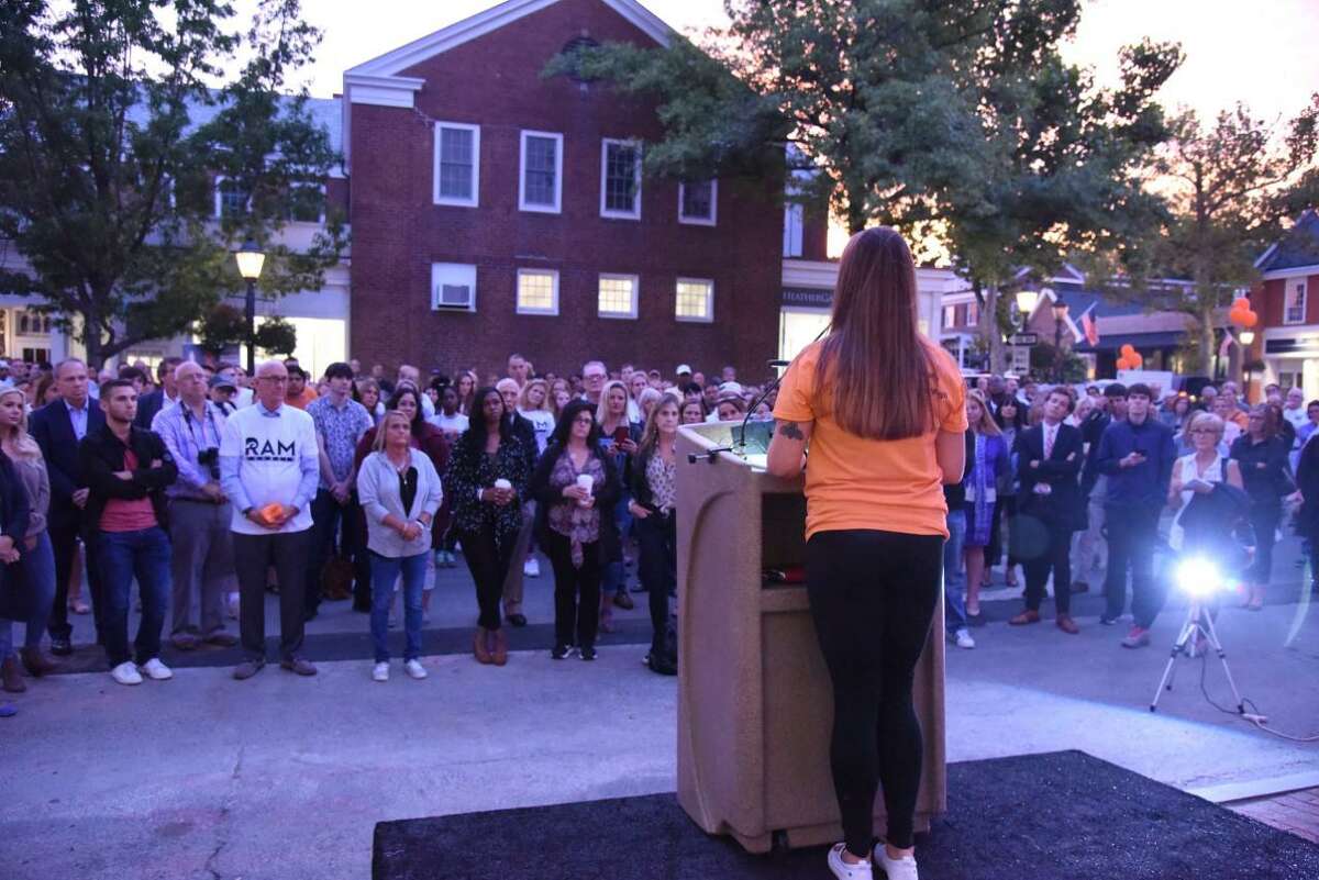 The fifth annual New Canaan Community Addiction Awareness Vigil has been moved to Sept. 2, at 7 p.m., rain or shine, in downtown New Canaan. Pictured is a previous year’s event.