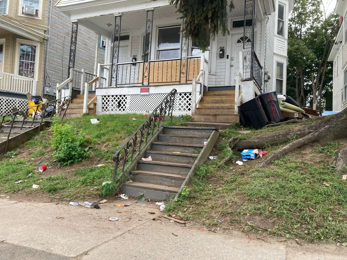 Most of the garbage from the weekend's parties in Albany's Pine Hills was cleaned up by Monday evening, Aug. 30, 2021. Nearly every home had overflowing garbage cans.