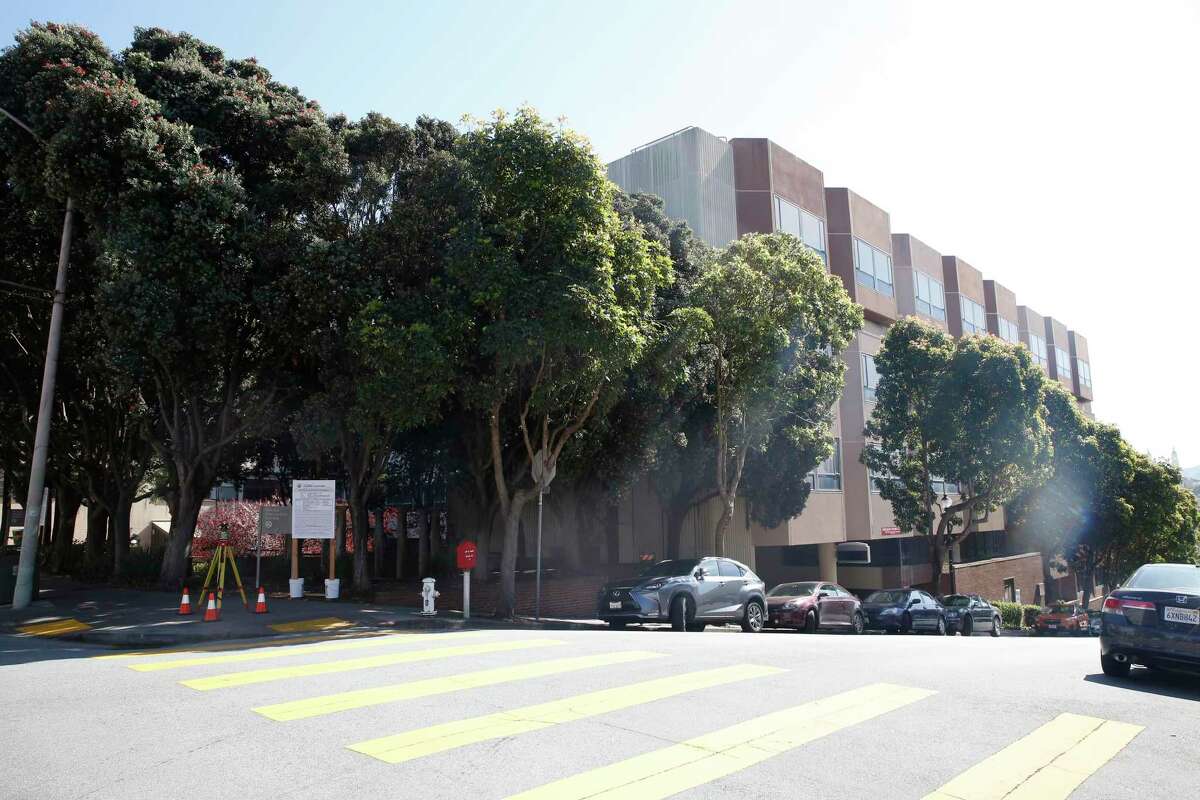 Six crew members aboard a cargo ship anchored in San Francisco Bay who tested positive for the coronavirus were transported to California Pacific Medical Center, shown, and UCSF Medical Center on Monday afternoon.