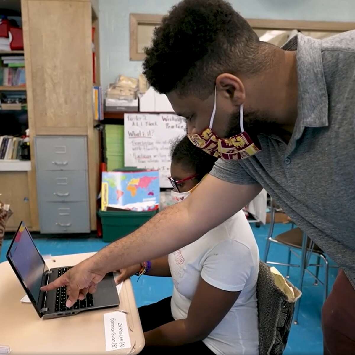 Picture from Saginaw Intermediate School District video titled, "Teachers change the world".
