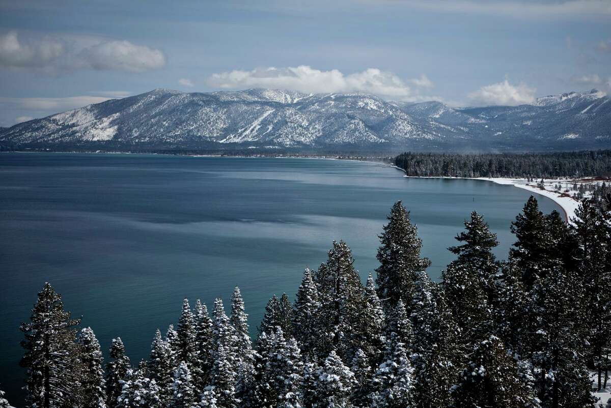A view of the south shore of Lake Tahoe in February 2012. People are wondering: Will the Caldor Fire smother the attraction of the area?