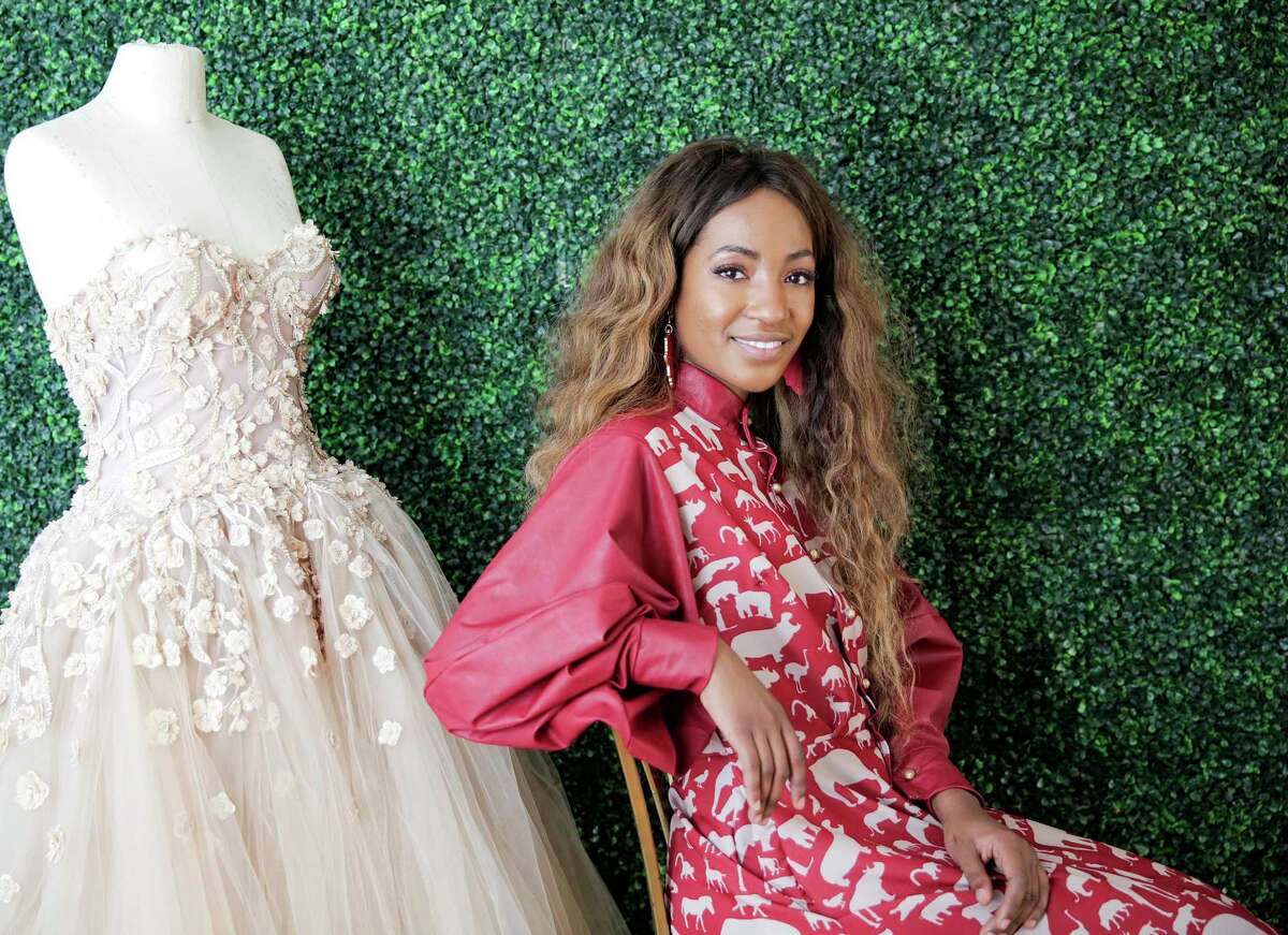 Houston fashion designer Chasity Sereal is a 29-year-old mom who taught herself how to create couture garments by watching YouTube. Photographed in her shop on Monday, Dec. 3, 2018 in Houston.