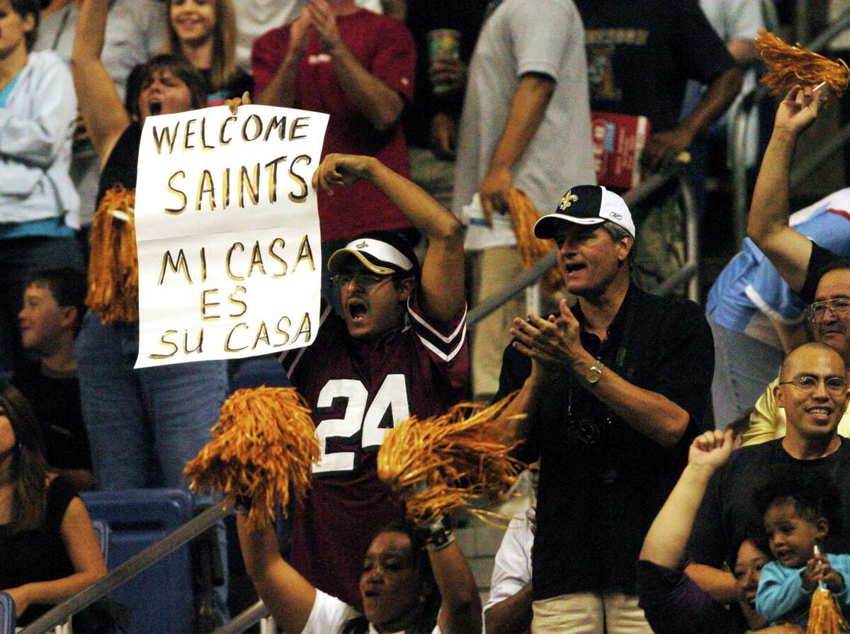 In 2005, Hurricane Katrina forced the New Orleans Saints to relocate to San Antonio for practices and four regular-season games. The city’s football fans embraced the team, packing the Alamodome each time.