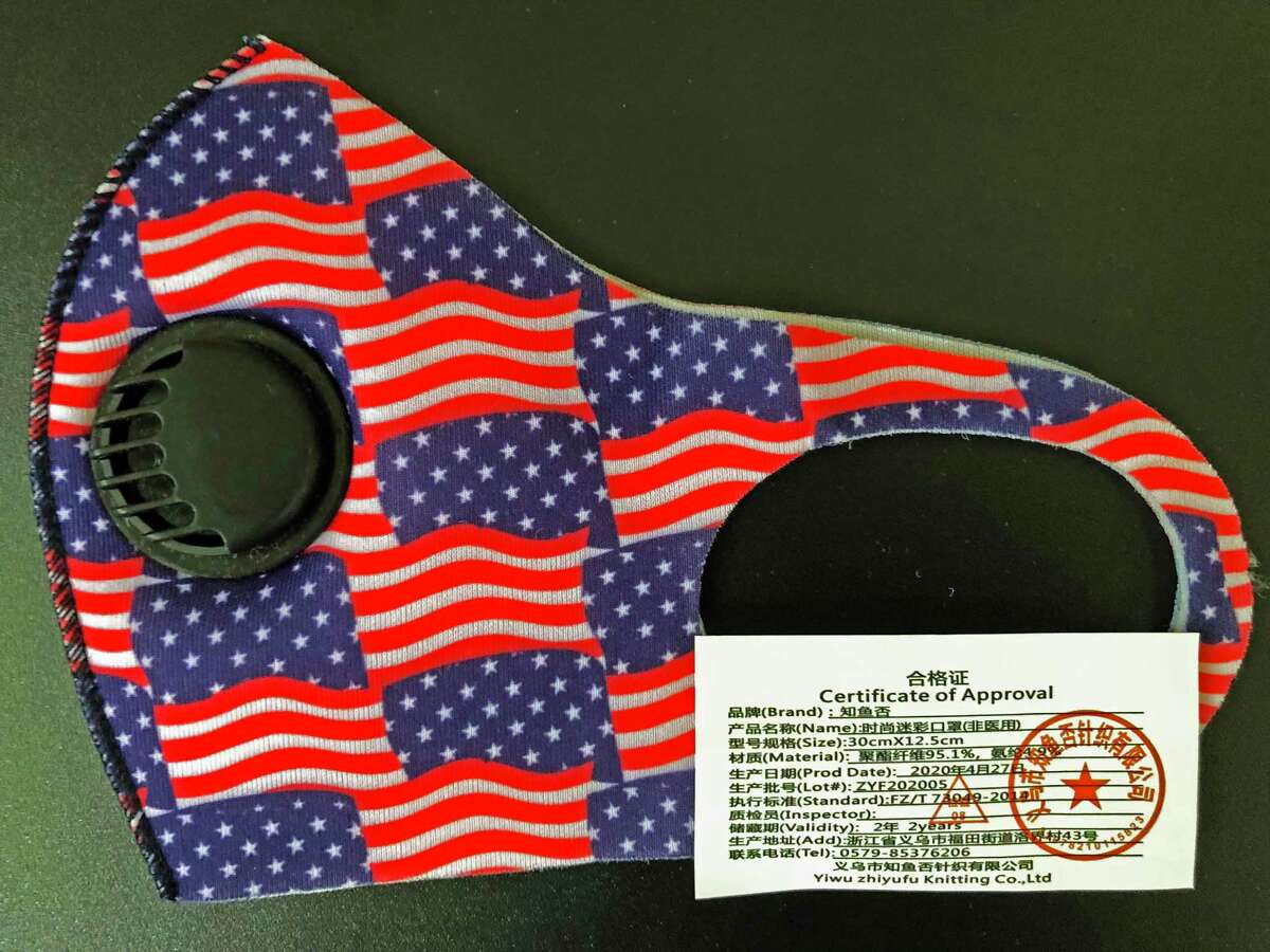 Columnist Joe Pisani bought this patriotic mask, only to discover it wasn't make in America.