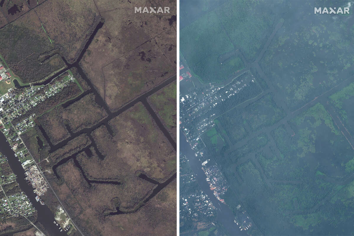 Incredible satellite images show Louisiana before and after Hurricane 