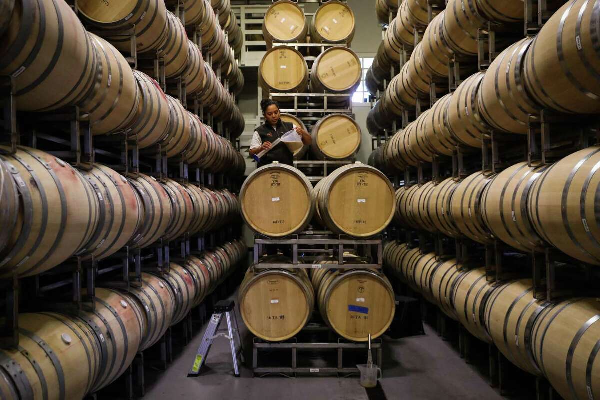 The barrel room at Lewis Cellars in Napa, which was just purchased by the Wonderful Company.