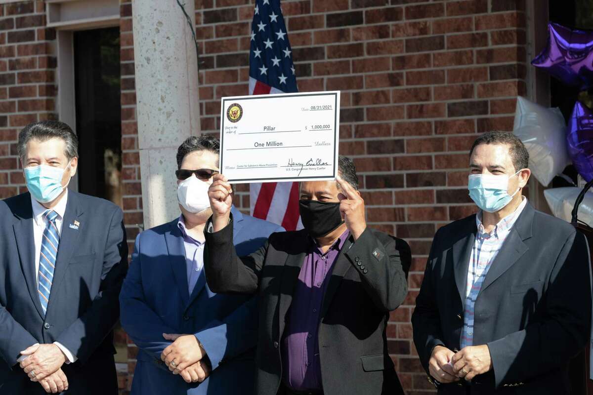 PILLAR staff and leadership gathered to receive $1 million in federal funds, spread over five years, to continue supporting mental health in Laredo.