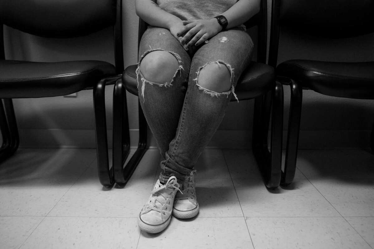 Kristen, 18, waits to have a medical abortion in the Whole Woman's Health in San Antonio, Texas on March 16, 2017. She had to make a nine hour roundtrip bus ride from the military base where she is stationed in Del Rio, Texas. She said she and her boyfriend are not ready to be parents.