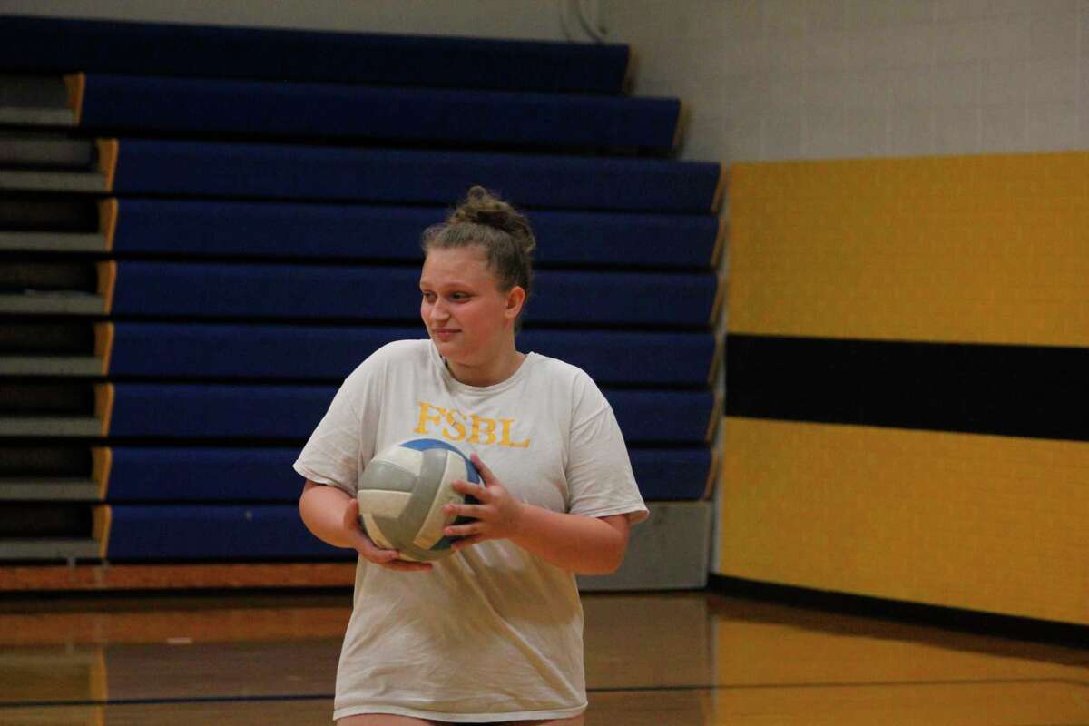Baldwin's Amber Oisten participates in a volleyball practice on Wednesday. (Star photo/John Raffel)