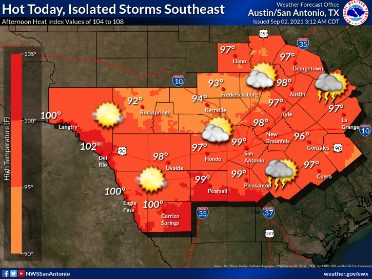 Heat index could hit 108 degrees in San Antonio, NWS says