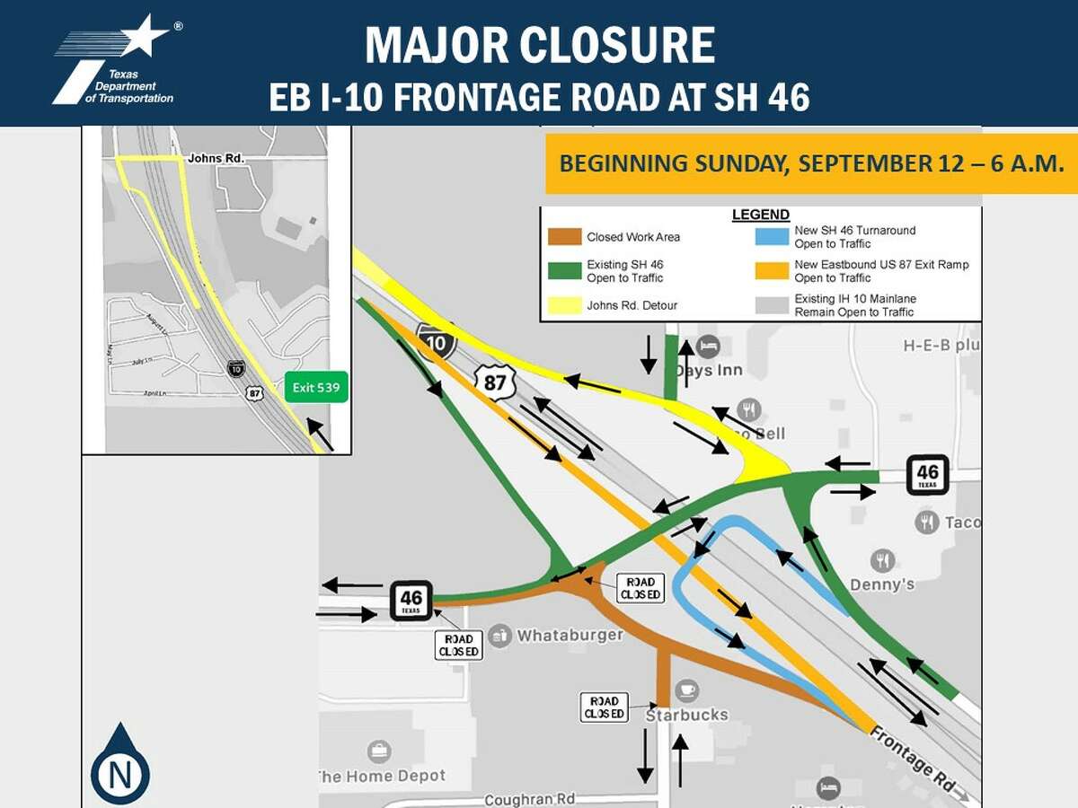 Commuters, take note: Parts of I-10 access road in Boerne to close for ...